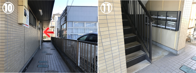 入り口と駐車場